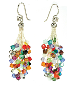 Cascade Earrings Multi Color Rhodium